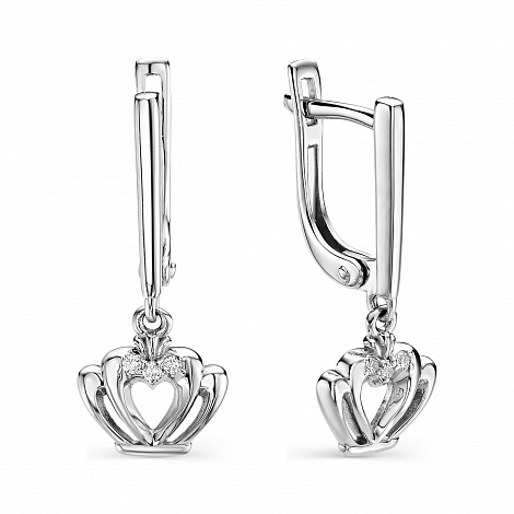 Cercei Suspendați din argint  cu pietre Cubic Zirconia Incolor