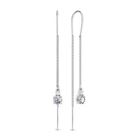 Cercei Lanț din argint cu Cubic Zirconia Incolor