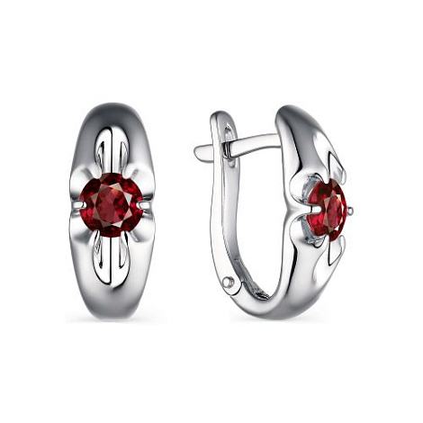 Серьги из серебра с камнями Гранат