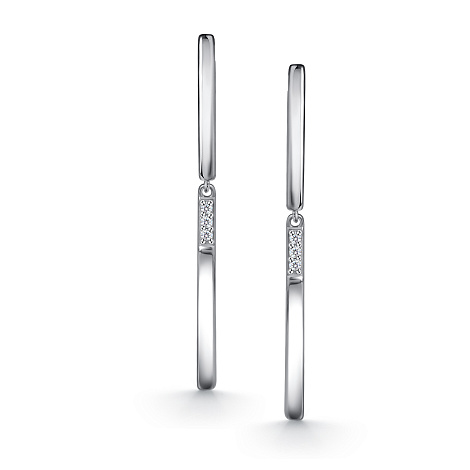 Серьги Длинные из серебра с камнями Бриллиант
