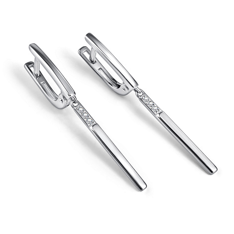 Серьги Длинные из серебра с камнями Бриллиант