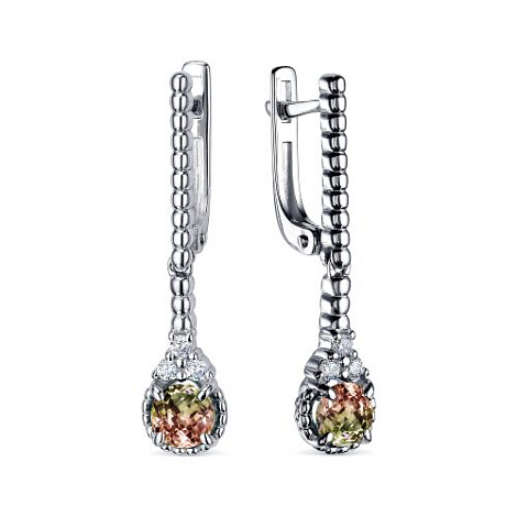 Cercei Suspendați din argint  cu pietre Cubic Zirconia Incolor, Zultanit (sint.)