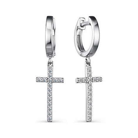 Cercei Creole din argint  cu pietre Cubic Zirconia Incolor