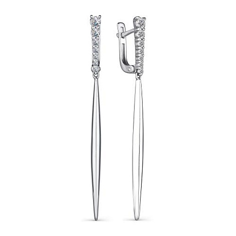 Cercei Suspendați din argint  cu pietre Cubic Zirconia Incolor