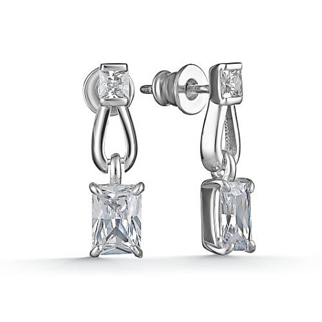 Cercei Pusete din argint  cu pietre Cubic Zirconia Incolor