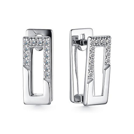Cercei din argint  cu pietre Cubic Zirconia Incolor