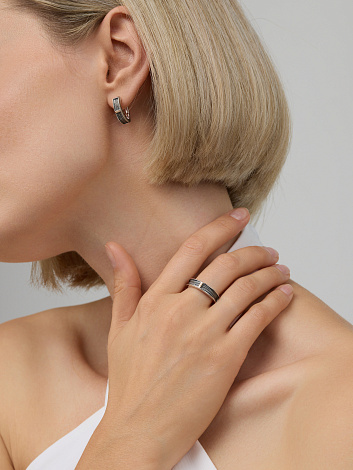 Cercei din argint  cu pietre Diamant