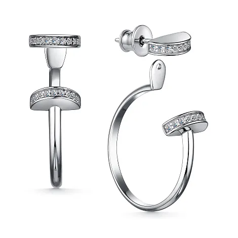 Cercei Pusete din argint cu Cubic Zirconia Incolor