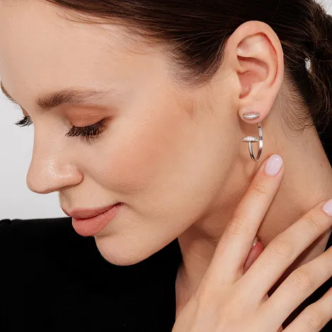 Cercei Pusete din argint cu Cubic Zirconia Incolor