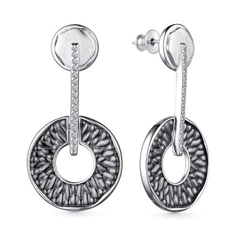 Cercei Pusete din argint  cu pietre Cubic Zirconia Incolor