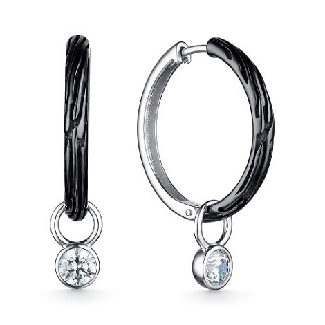 Cercei Creole din argint  cu pietre Cubic Zirconia Incolor