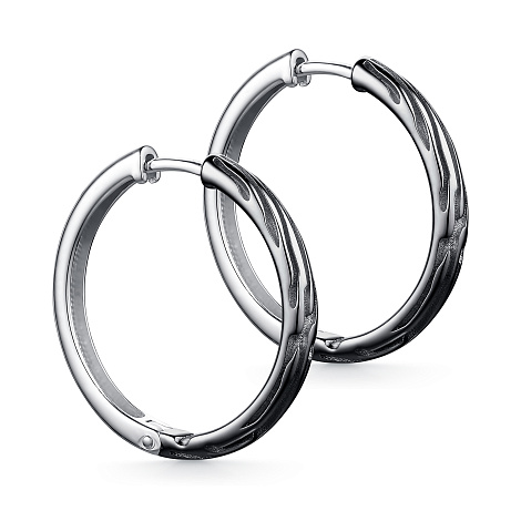 Cercei Creole din argint  cu pietre Cubic Zirconia Incolor