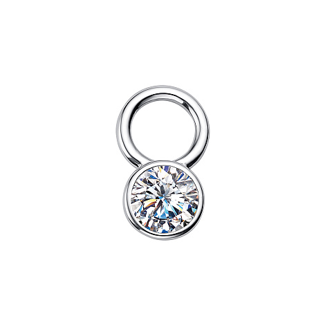 Cercei Creole din argint  cu pietre Cubic Zirconia Incolor