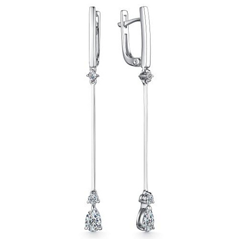 Cercei Suspendați din argint  cu pietre Cubic Zirconia Incolor