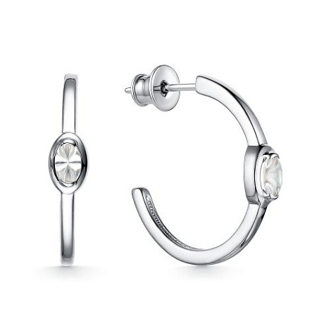 Cercei Pusete din argint  cu pietre Cubic Zirconia Incolor
