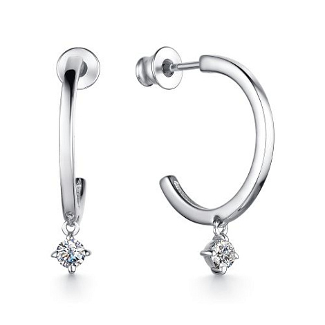 Cercei Pusete din argint  cu pietre Cubic Zirconia Incolor