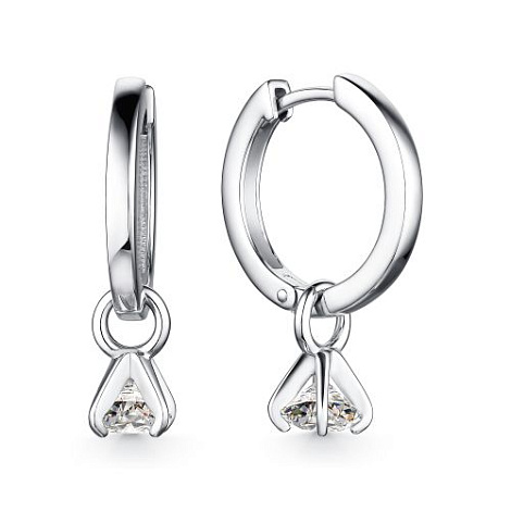 Cercei Creole din argint  cu pietre Cubic Zirconia Incolor