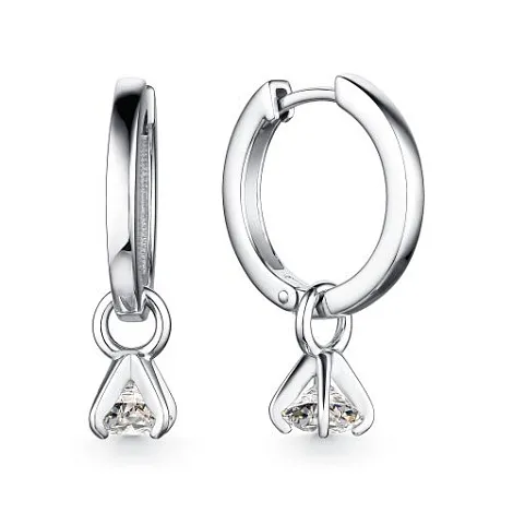 Cercei Creole din argint cu Cubic Zirconia Incolor