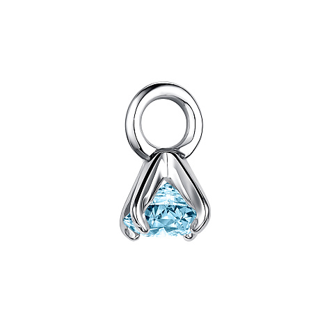 Cercei Creole din argint  cu pietre Cubic Zirconia Albastru