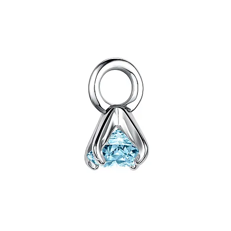 Cercei Creole din argint cu Cubic Zirconia Albastru