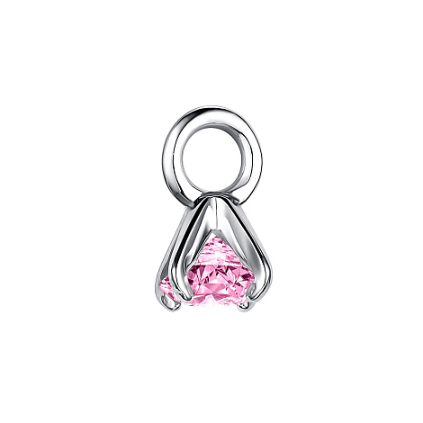 Cercei Creole din argint  cu pietre Cubic Zirconia Roz