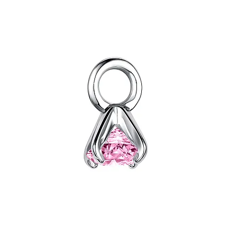 Cercei Creole din argint cu Cubic Zirconia Roz