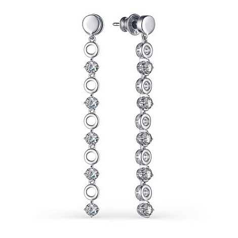 Cercei Pusete din argint  cu pietre Cubic Zirconia Incolor