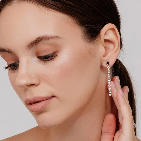 Cercei Pusete din argint cu Cubic Zirconia Incolor