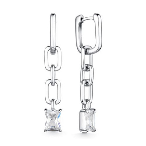 Cercei Suspendați din argint  cu pietre Cubic Zirconia Incolor