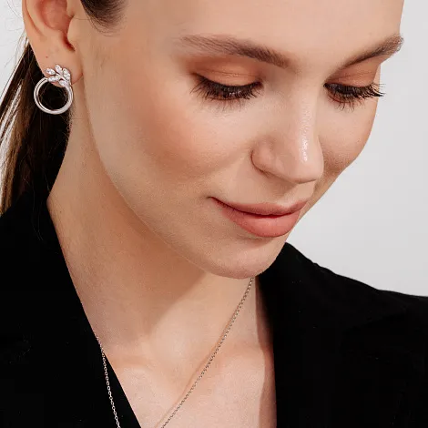 Cercei Pusete din argint cu Cubic Zirconia Incolor