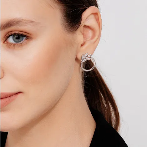 Cercei Pusete din argint cu Cubic Zirconia Incolor