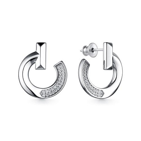 Cercei Pusete din argint  cu pietre Cubic Zirconia Incolor