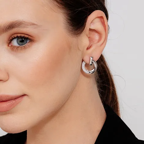 Cercei Pusete din argint cu Cubic Zirconia Incolor