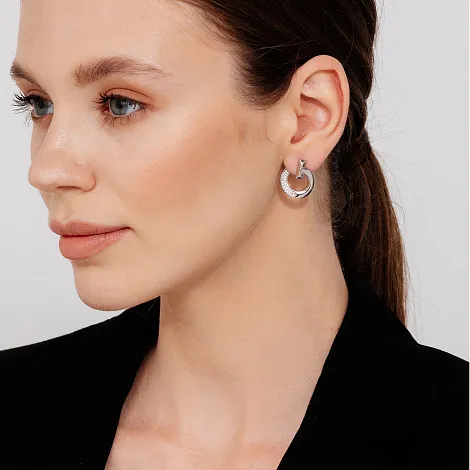 Cercei Pusete din argint cu Cubic Zirconia Incolor