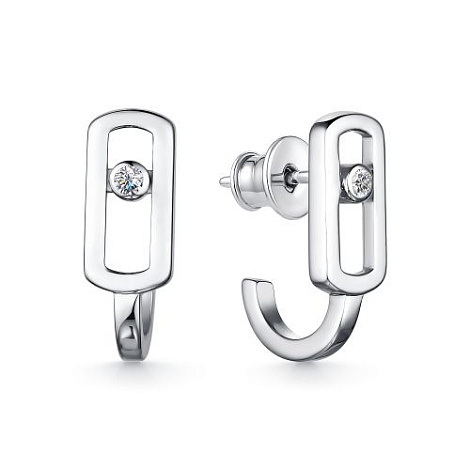 Cercei Pusete din argint  cu pietre Cubic Zirconia Incolor