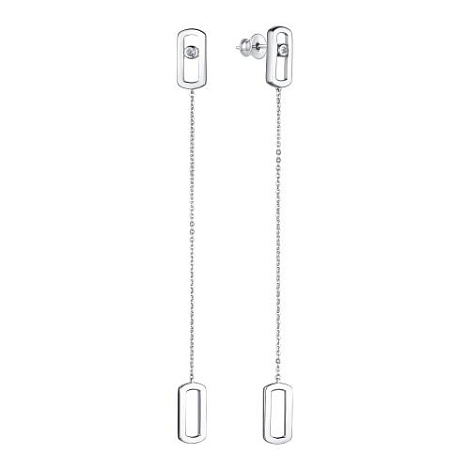Cercei Pusete din argint  cu pietre Cubic Zirconia Incolor