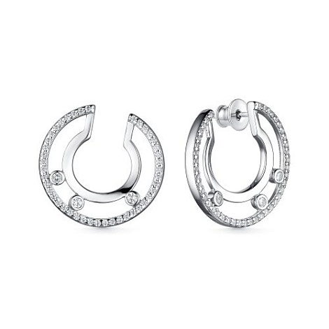 Cercei Pusete din argint  cu pietre Cubic Zirconia Incolor