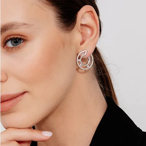 Cercei Pusete din argint cu Cubic Zirconia Incolor