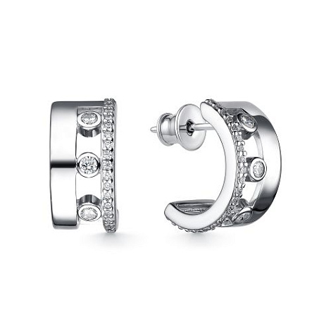 Cercei Pusete din argint  cu pietre Cubic Zirconia Incolor