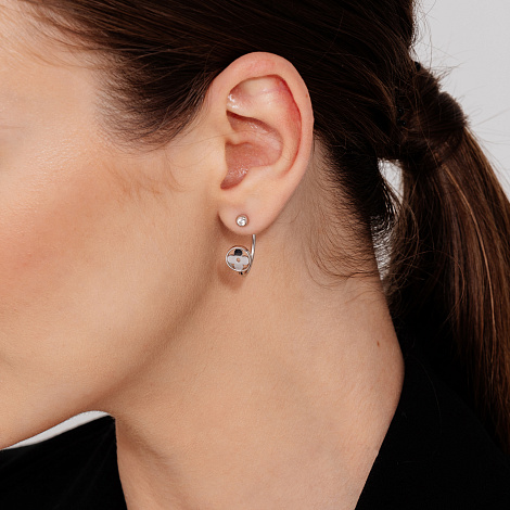 Cercei Pusete din argint  cu pietre Cubic Zirconia Incolor
