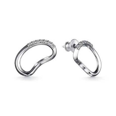 Cercei Pusete din argint  cu pietre Cubic Zirconia Incolor