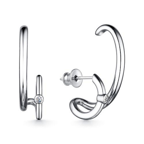 Cercei Pusete din argint  cu pietre Cubic Zirconia Incolor