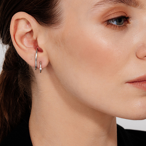 Cercei Pusete din argint  cu pietre Cubic Zirconia Incolor