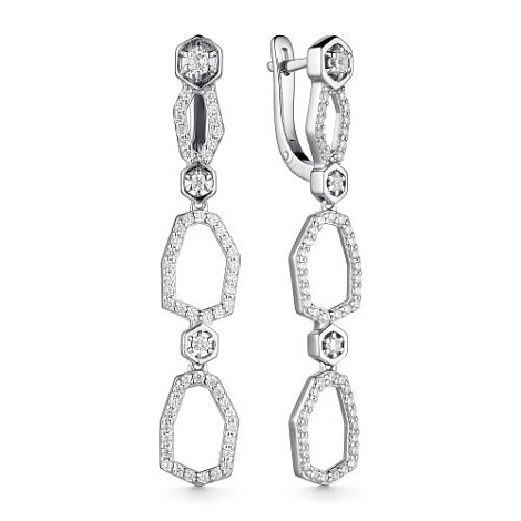 Cercei Suspendați din argint  cu pietre Cubic Zirconia Incolor