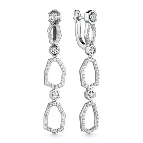 Cercei Suspendați din argint cu Cubic Zirconia Incolor