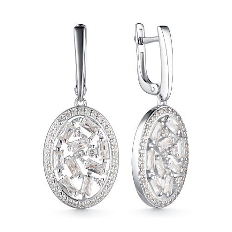 Cercei Suspendați din argint  cu pietre Cubic Zirconia Incolor