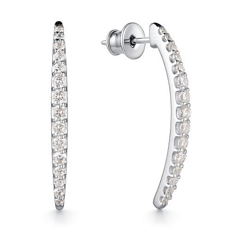 Cercei Pusete din argint  cu pietre Cubic Zirconia Incolor