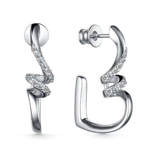 Cercei Pusete din argint  cu pietre Cubic Zirconia Incolor