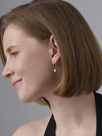 Cercei din argint  cu pietre Diamant