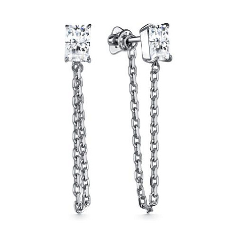 Cercei Pusete din argint  cu pietre Cubic Zirconia Incolor